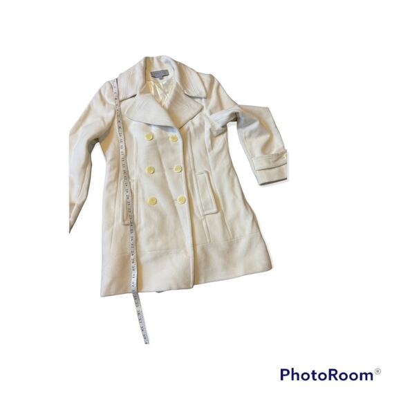 Anne Klein White Angora Wool Peacoat Double Breasted Jacket Size Large (40) - Picture 7 of 12